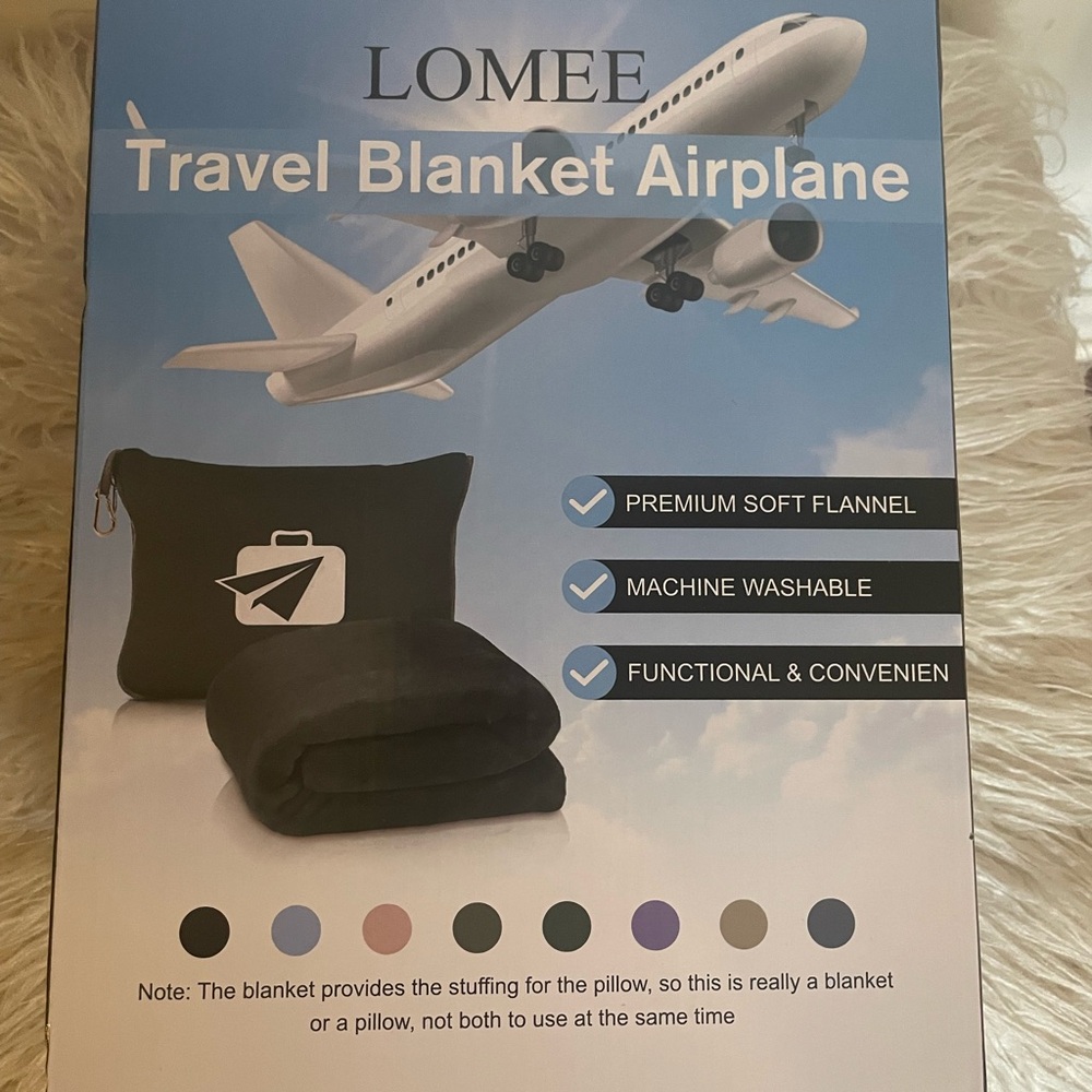 LOMEE Travel Blanket Airplane